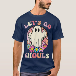 Retro Groovy Let's Go Ghouls Halloween Ghost Costu T-Shirt