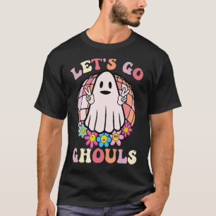 Retro Groovy Let's Go Ghouls Halloween Ghost Costu T-Shirt