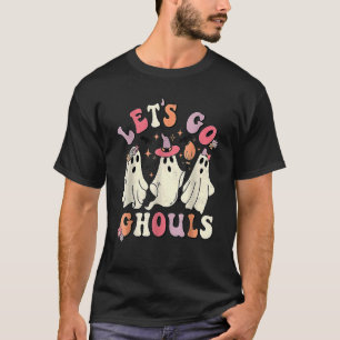 Retro Groovy Let's Go Ghouls Halloween Ghost Outfi T-Shirt