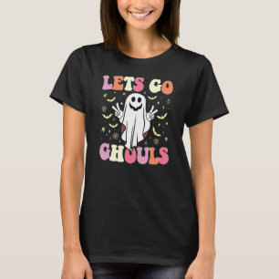 Retro Groovy Let's Go Ghouls Halloween Ghost Outfi T-Shirt