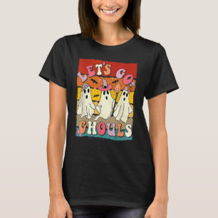 Retro Groovy Let's Go Ghouls Halloween Ghost Outfi T-Shirt