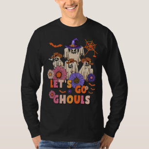 Retro Groovy Let's Go Ghouls Halloween Ghost Outfi T-Shirt