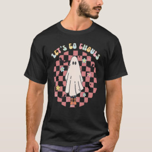 Retro Groovy Let's Go Ghouls Halloween Ghost Outfi T-Shirt