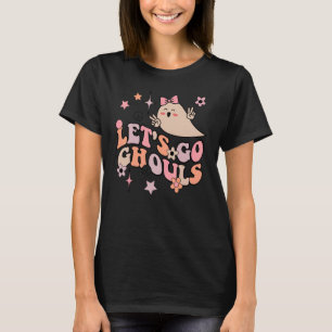 Retro Groovy Let's Go Ghouls Halloween Ghost Outfi T-Shirt