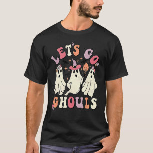 Retro Groovy Let's Go Ghouls Halloween Ghost Outfi T-Shirt