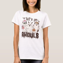Retro Groovy Let's Go Ghouls Halloween T-shirts 