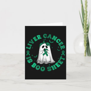 Retro Groovy Liver Cancer Is Boo Sheet Ghost Green Card