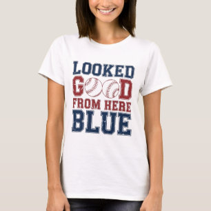 Retro Groovy Looked Good From Here Blue Funny Soft T-Shirt