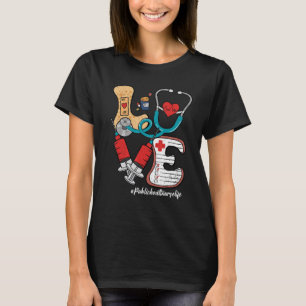 Retro Groovy LOVE Stethoscope Public Health Nurse  T-Shirt