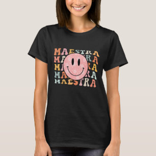 Retro Groovy Maestra Spanish Teacher Back To Schoo T-Shirt