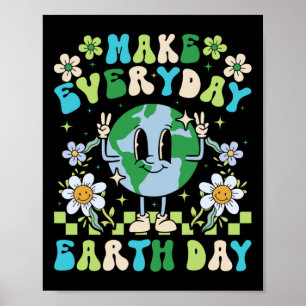 Retro Groovy Make Everyday Earth Day Clroom Teache Poster
