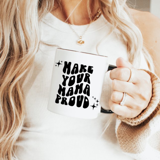 Retro Groovy Make Your Mama Proud Mug (Creator Uploaded)