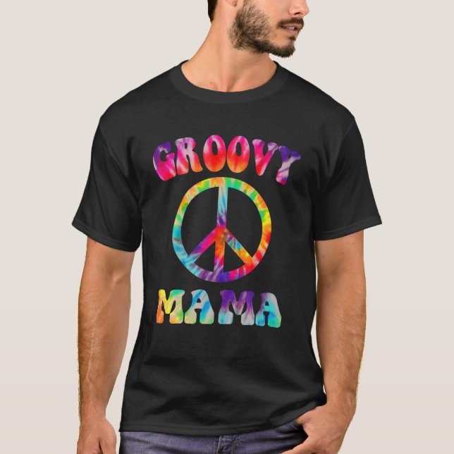 Retro Groovy Mama Family 1St Birthday Party Tie-Dy T-Shirt (Front)