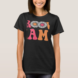Retro Groovy Mama Matching Family 1st Birthday Par T-Shirt