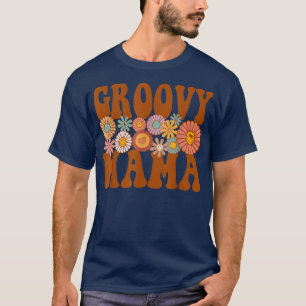 Retro Groovy Mama Matching Family 1st Birthday Par T-Shirt