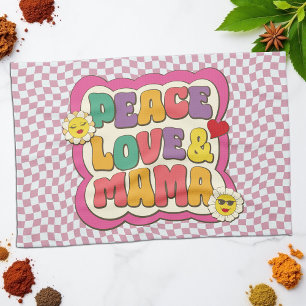 Retro Groovy Mama Quote Typography Mother's Day Tea Towel