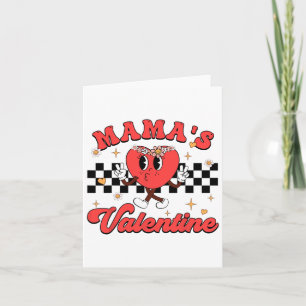 Retro Groovy Mama's Valentine Cute Heart Boys Girl Card