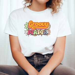 Retro Groovy Mamm Daisy Flower Birthday Matching Tri-Blend Shirt