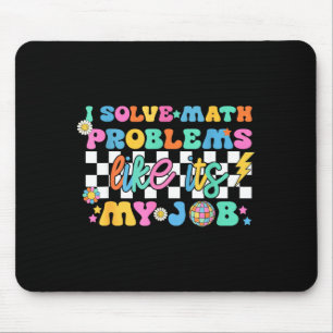 Retro Groovy Math Teacher Funny Back To School Gif Mouse Pad