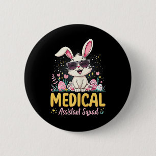 Retro Groovy Medical Istant Squad Bunny Ear Flower 6 Cm Round Badge