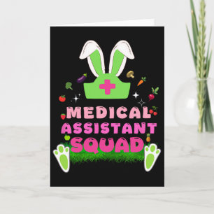 Retro Groovy Medical Istant Squad Bunny Ear Flower Card