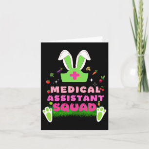 Retro Groovy Medical Istant Squad Bunny Ear Flower Card