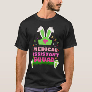 Retro Groovy Medical Istant Squad Bunny Ear Flower T-Shirt