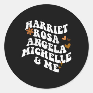 Retro Groovy Melanin Pride Harriet Rosa Angela Mic Classic Round Sticker