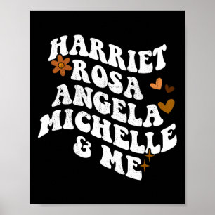 Retro Groovy Melanin Pride Harriet Rosa Angela Mic Poster