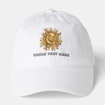 Retro Groovy Melting Sun Custom Baseball Cap 