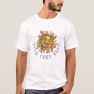 Retro Groovy Melting Sun Custom T-Shirt Vintage