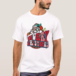 Retro Groovy Merry Christmas T-Shirt
