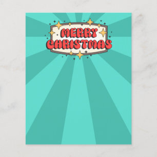 Retro groovy merry christmas text