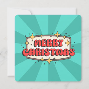 Retro groovy merry christmas text