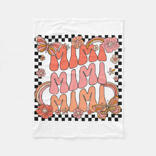 Retro Groovy Mimi Best Mimi Ever Hello Fall Thanks Fleece Blanket