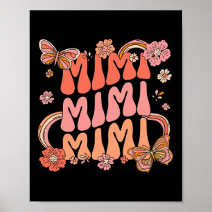 Retro Groovy Mimi Best Mimi Ever Hello Fall Thanks Poster