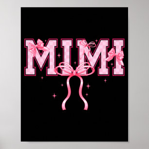 Retro groovy mimi grandma nana bow happy mothersRe Poster