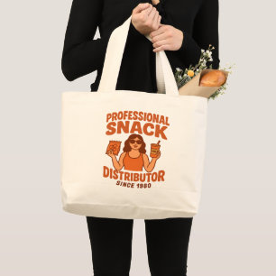 Retro Groovy Mom Professional Snack Distributor Large Tote Bag
