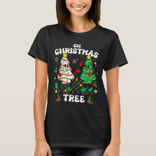 Retro Groovy Oh Christmas Tree Cake Pajamas Xmas K T-Shirt