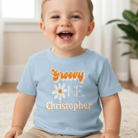 Retro Groovy One Boys 1st Birthday