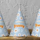Retro Groovy One Boys 1st Birthday Party Hat<br><div class="desc">Celebrate in style with these sweet and very trendy 1st birthday party hats. The design is easy to personalise with your special event wording and your guests will be thrilled when they see these fabulous party hats. Matching party items can be found in the collection.</div>