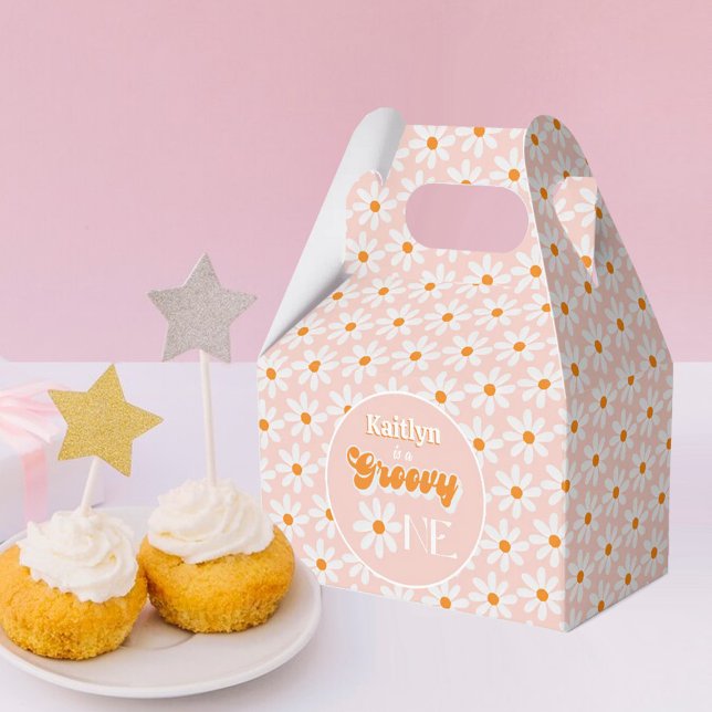 Retro Groovy One Girls 1st Birthday Favour Box (Creator Uploaded)