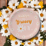 Retro Groovy One Girls 1st Birthday Paper Plate<br><div class="desc">Celebrate in style with these trendy 1st birthday paper plates. The design is easy to personalise with your own wording and your family and friends will be thrilled when they see these fabulous party plates. Matching items can be found in the collection.</div>