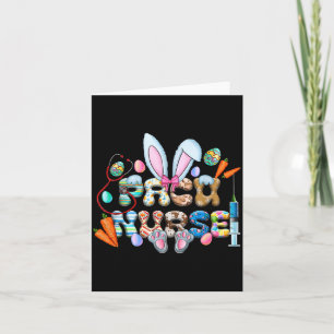Retro Groovy Pacu Nurse Bunny Ear Funny Easter Card