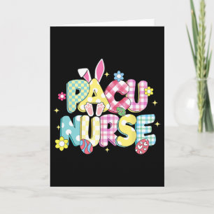 Retro Groovy Pacu Nurse Bunny Ear Funny Easter Gif Card