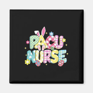 Retro Groovy Pacu Nurse Bunny Ear Funny Easter Gif Magnet