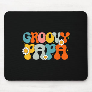 Retro Groovy Papa Birthday Matching Family Party F Mouse Pad