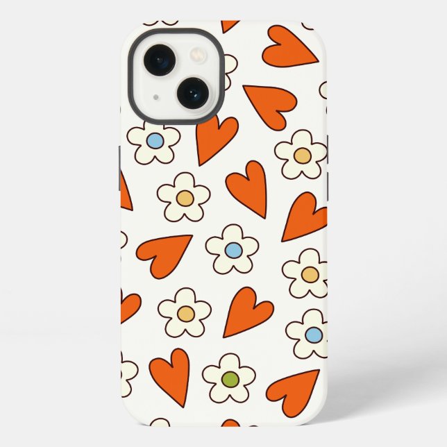  Retro Groovy Patterns 70s-60s-80s iPhone Case (Back)