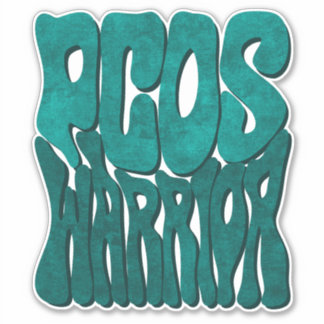 Retro Groovy PCOS WARRIOR Teal Ribbon Awareness