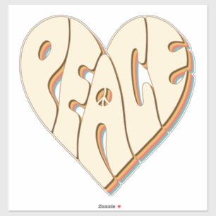 Retro Groovy Peace Heart Inspirational Essential